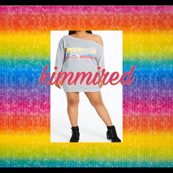 🆕Off the Shoulder "California" Sweat Dress ~US 18 - Picture 5 of 6